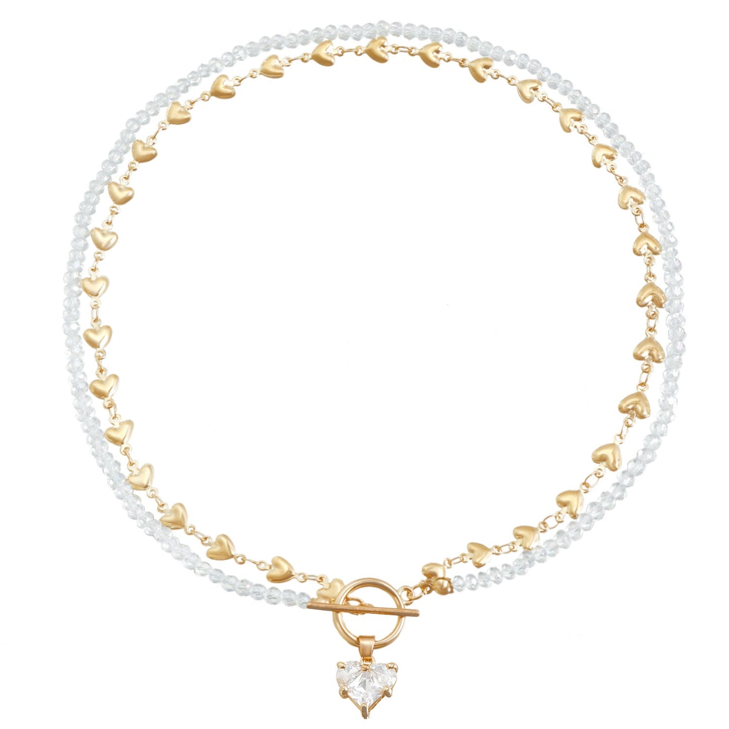 Zircon Heart Pendant Necklace for Women – Diamond-Inspired Clavicle Chain