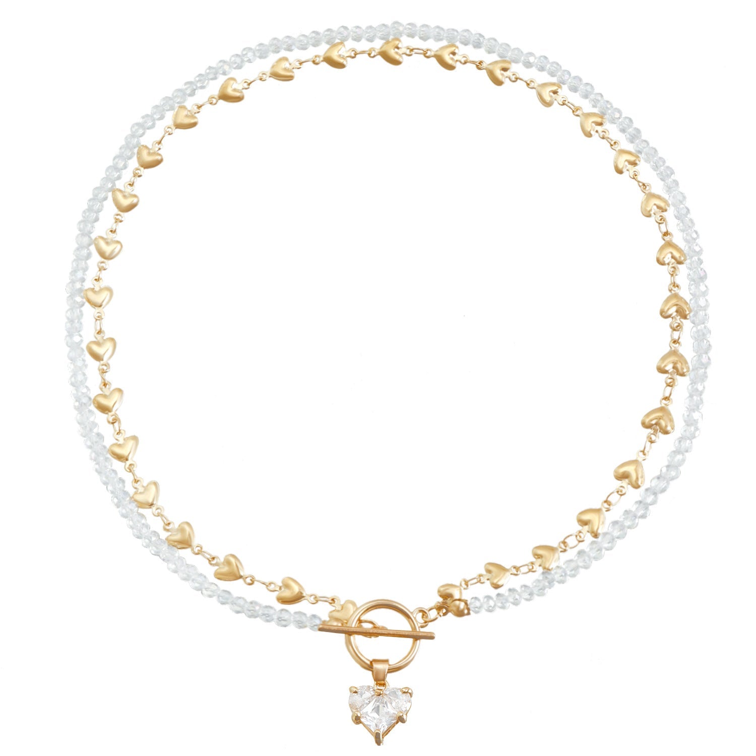 Zircon Heart Pendant Necklace for Women – Diamond-Inspired Clavicle Chain