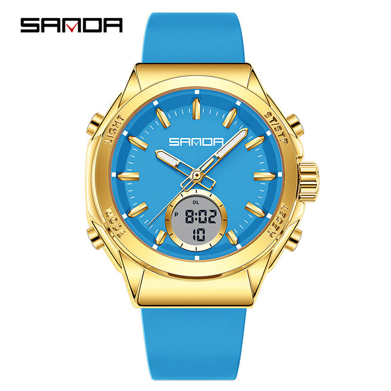 SANDA Youth Dual Display Sports Watch – Waterproof Multifunction Student Watch
