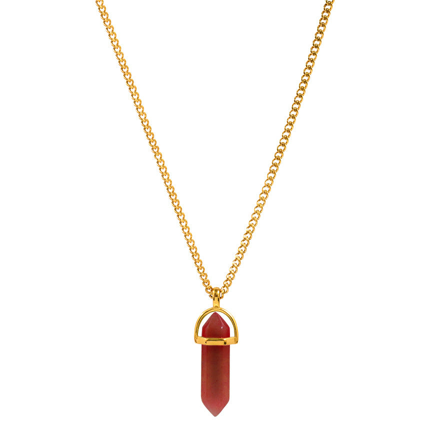 Crystal Point Gemstone Pendant Necklace – Mystic Glam Style Jewelry for Women