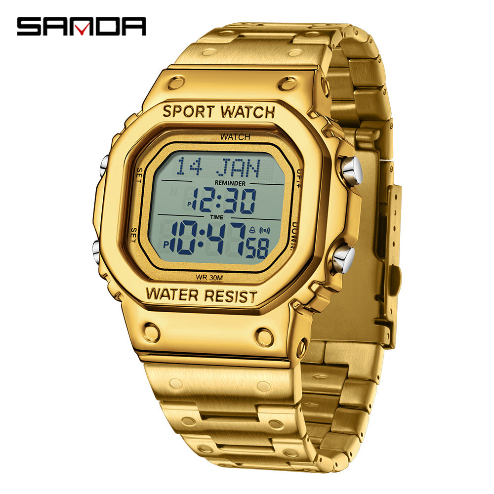 Sanda Multifunction Digital Watch for Men – Waterproof Electronic Sports Watch