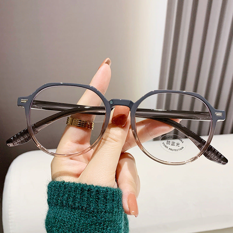 Oval Blue Light Glasses – Anti-Blue Light Flat Mirror Eyewear for Men & Women