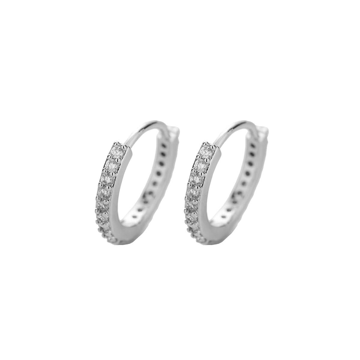 Men’s Trendy Zircon Hoop Earrings - Round Crystal Jewelry