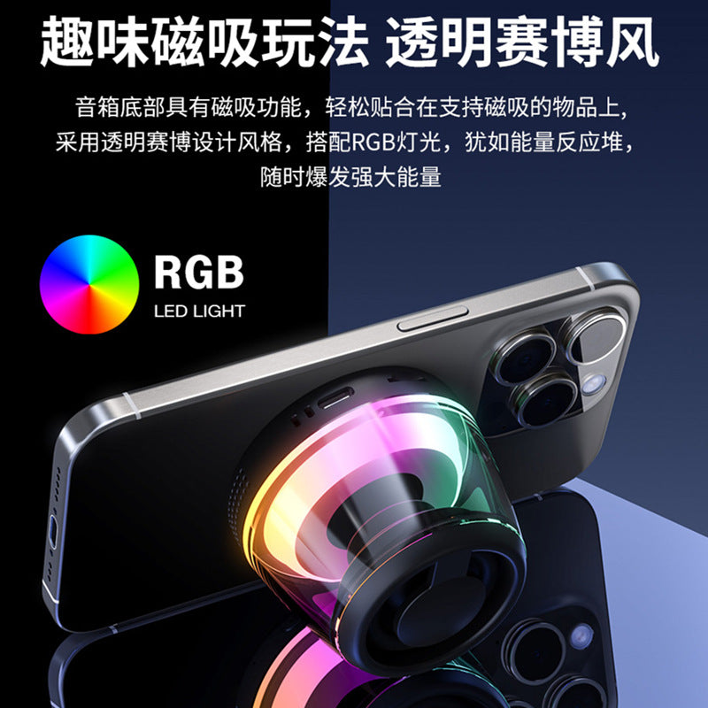 Magnetic Bluetooth Speaker – Portable Wireless Mini Speaker with RGB Lighting