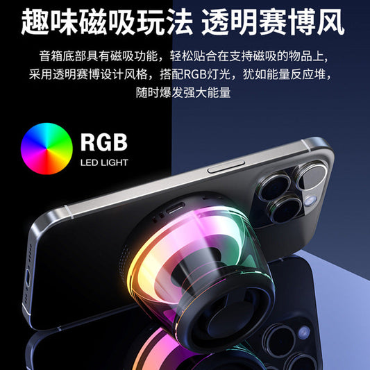 Magnetic Bluetooth Speaker – Portable Wireless Mini Speaker with RGB Lighting