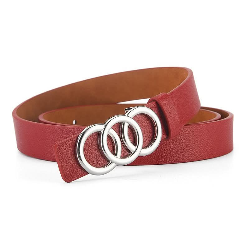 Women's Fashion Triple Round Buckle Belt –  For Jeans, Dresses & Workwear