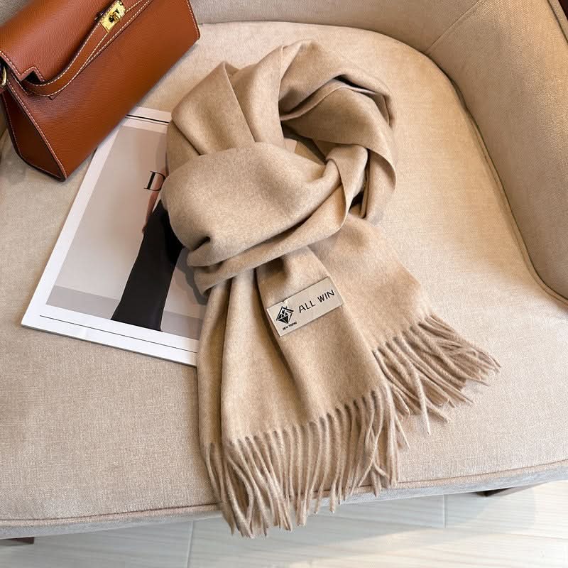 Solid Color Wool Blend Scarf for Women