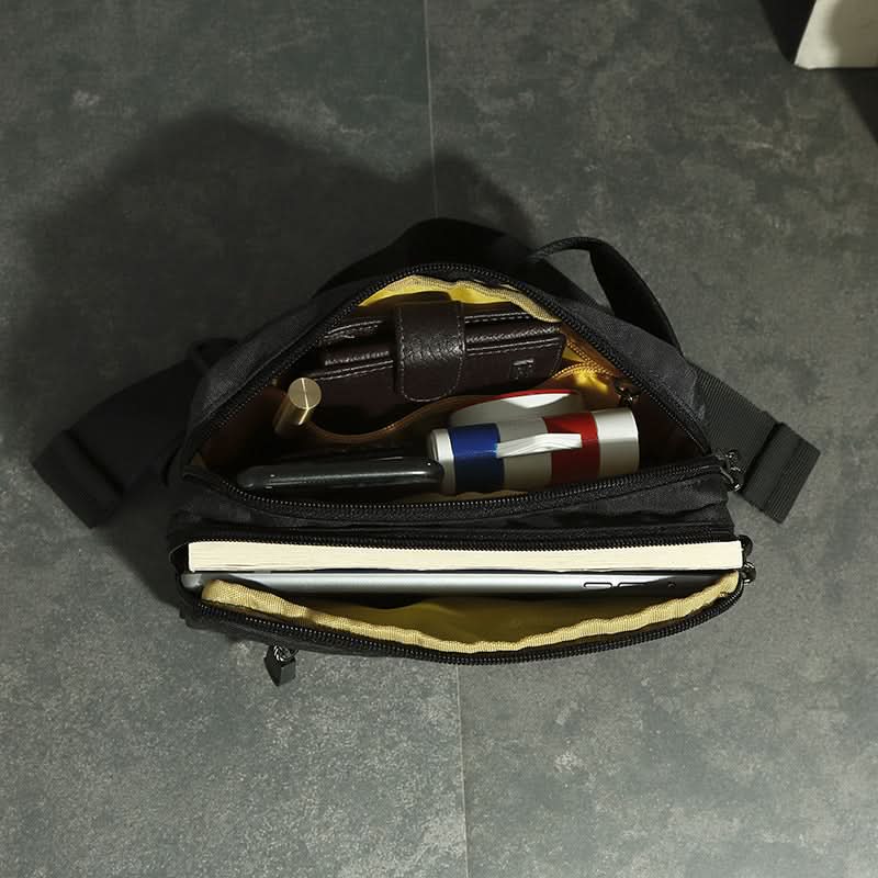 Men’s Waterproof Waist Bag – Multi-Layer Outdoor Chest Pack & Running Messenger Bag