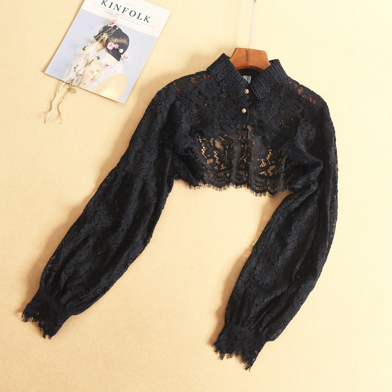 Women’s Lace Detachable Fake Collar – Hollow Out Shirt Collar for Sweaters & Tops