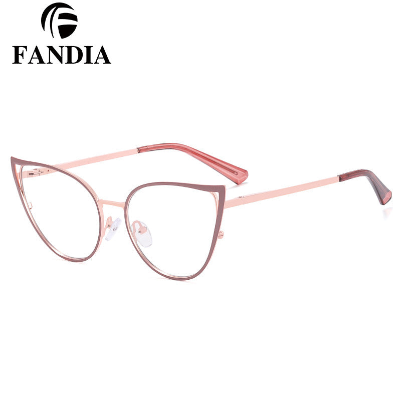 Women’s Cat Eye Blue Light Glasses – Metal Fashion Frame for Myopia or Daily Wear