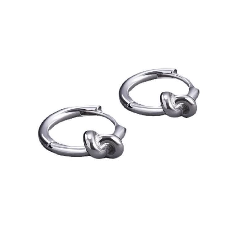 Men’s Twin Knot Hoop Earrings – Trendy Geometric Fashion Jewelry