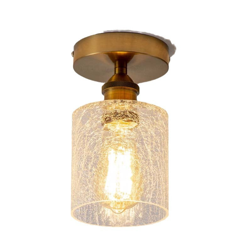 Modern Nordic Glass Ceiling Lamp for Hallway – Iron Frame, LED Compatible