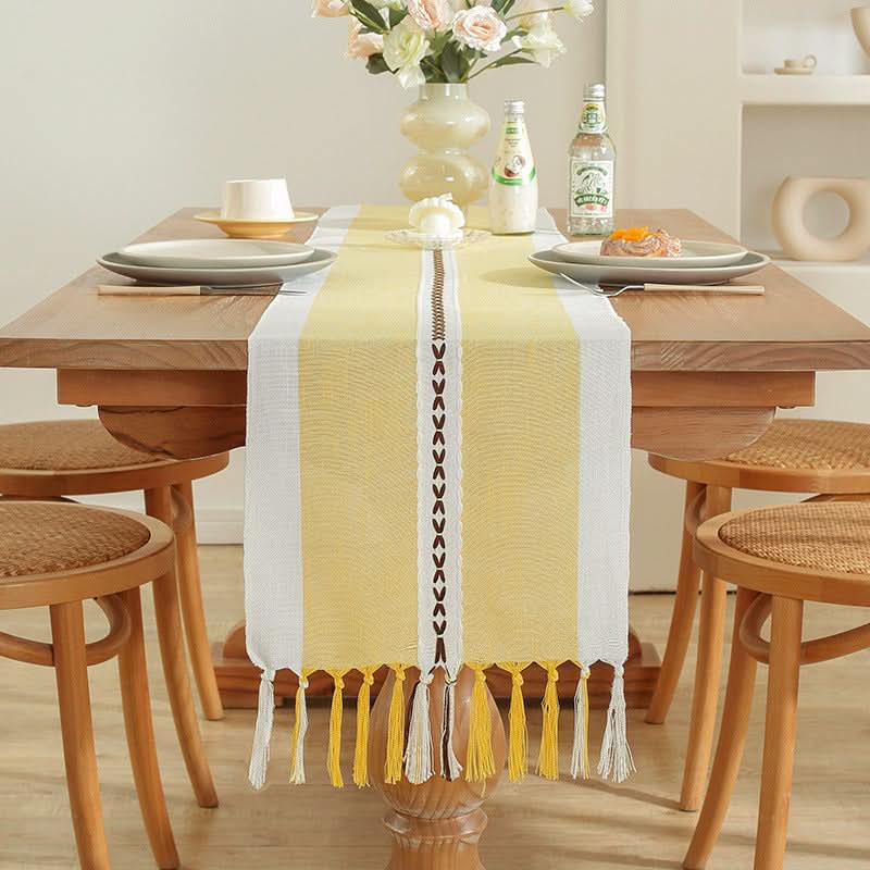 Table Flag Cotton & Linen Table Cloth – Handmade with Tassels