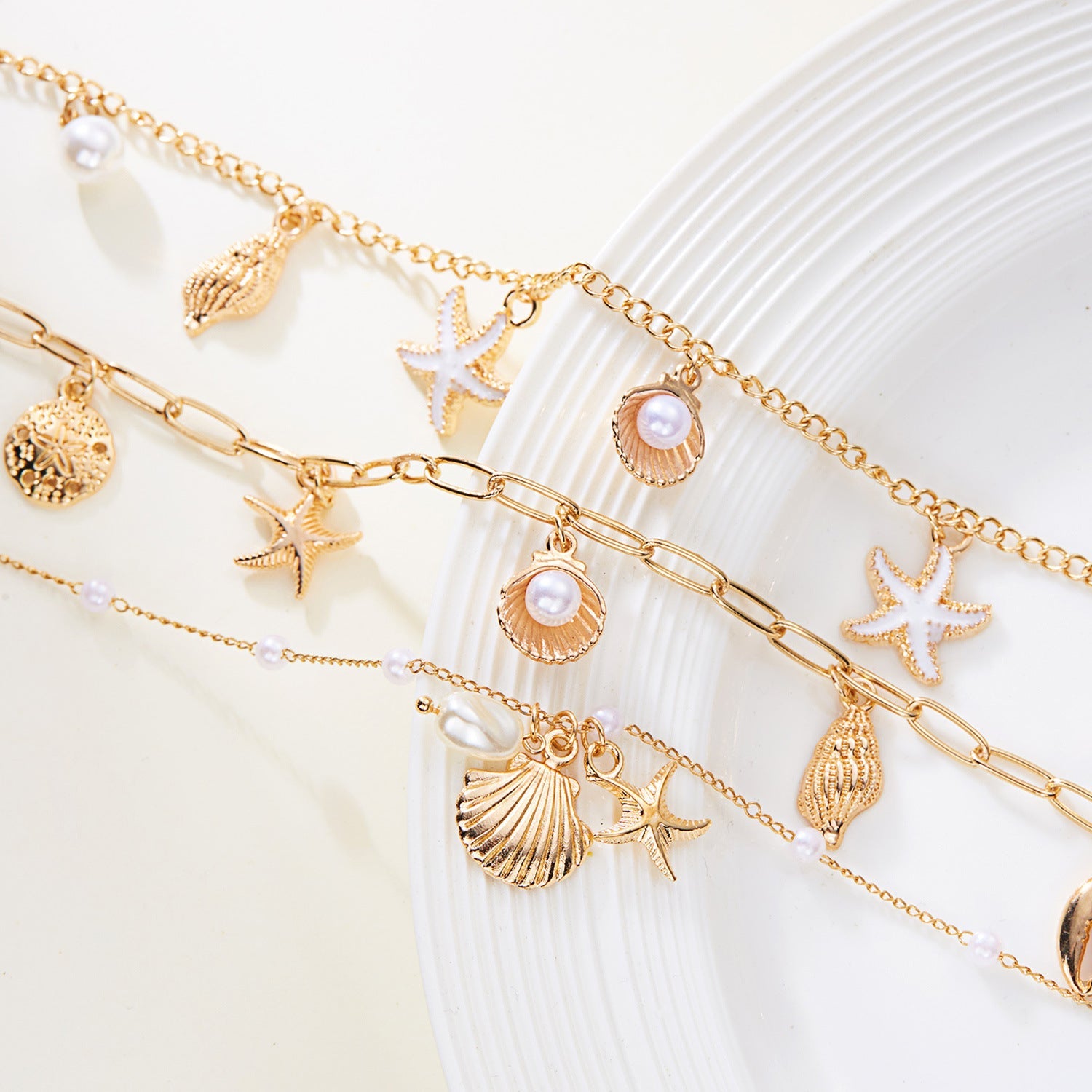 Beach Starfish Pendant Necklace – Sea Shell & Turtle Charm Jewelry for Women
