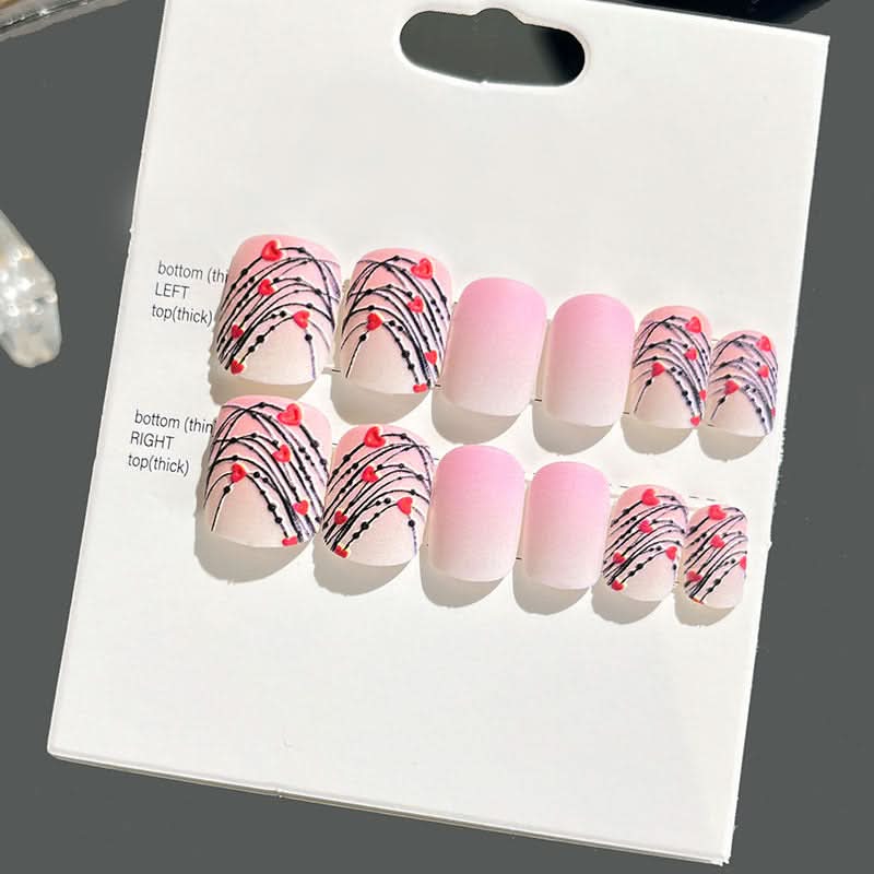 Wearable Embossed Short Bride Nail Art – Finished 3D False Nail Stickers