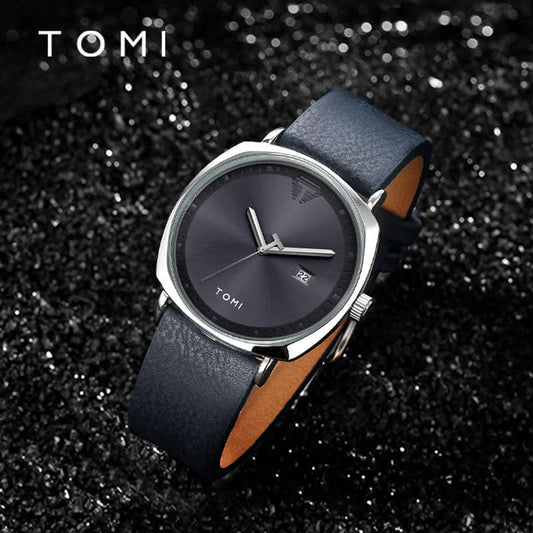 Men's Quartz Watch with Leather Strap