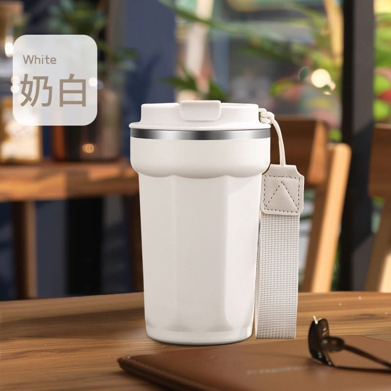Stainless Steel Vacuum Insulated Coffee Tumbler – Portable Mug with Handle