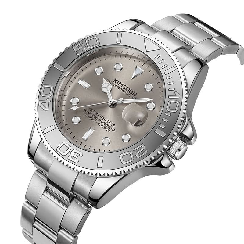 Men’s Luxury Yacht Watch – Stainless Steel Strap, Luminous Dial