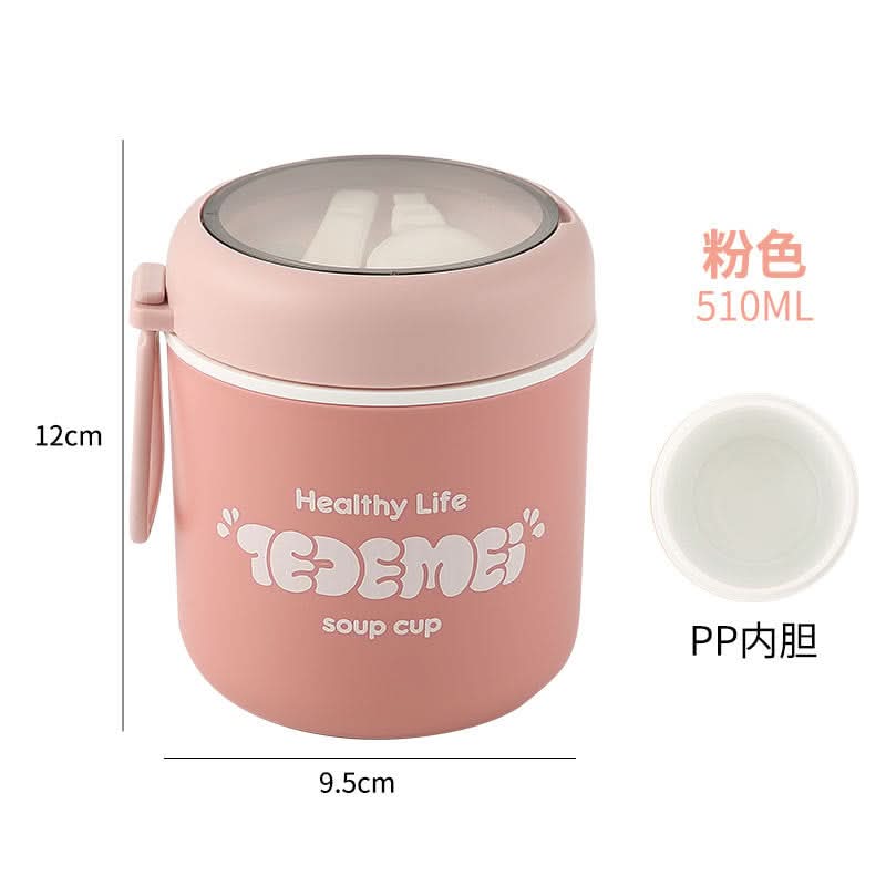 Portable Soup & Porridge Container Stainless Steel Insulated Breakfast Cup – 530-710ml