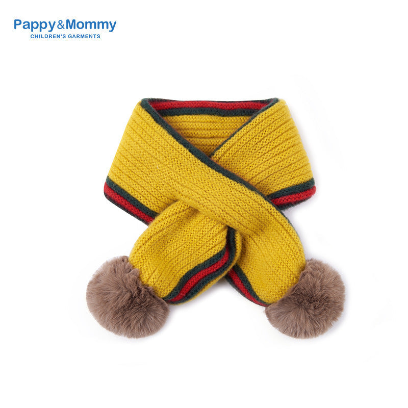 Baby Winter Scarf – Soft Knit Imitation Cashmere, Warm Jacquard Design