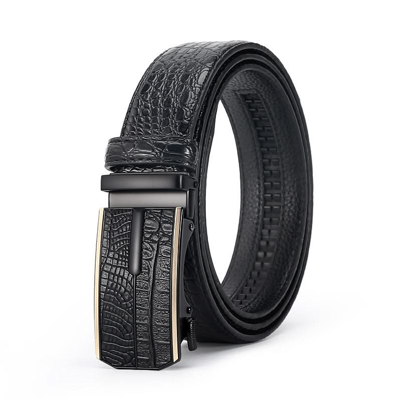 Crocodile Pattern Leather Belt for Men