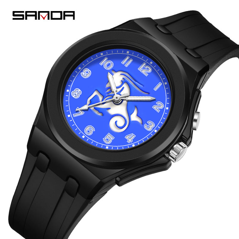 Sanda Constellation Quartz Watch – Luminous Waterproof Student Watch for Kids