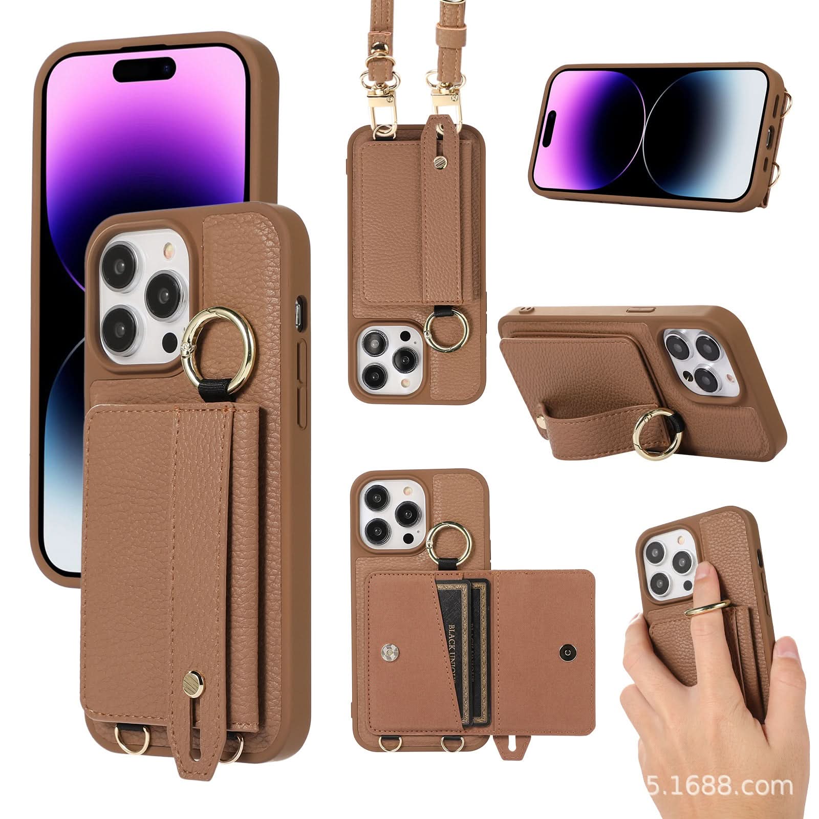 Leather Phone Case with Card Holder for iPhone
