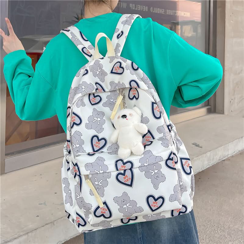 Unisex Oxford Cloth School Bag with Keychain - 12-Inch Laptop Sleeve