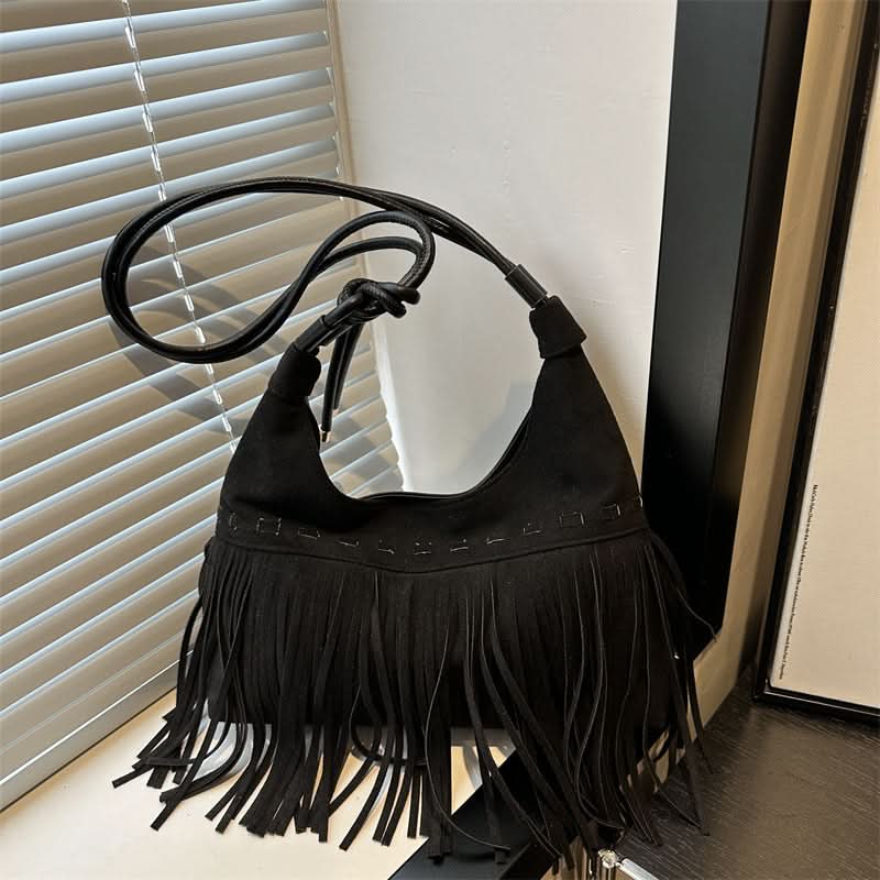 Women's Boho Tassel Shoulder Bag – Retro Chic Tote Bag