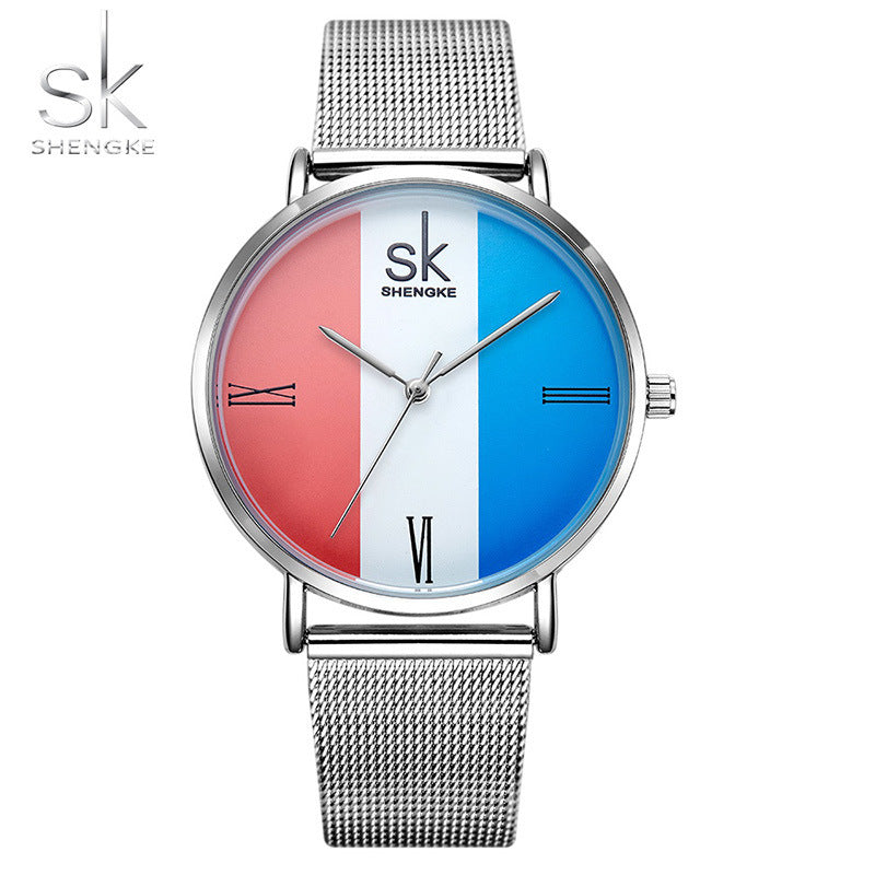 SK Elegant Women’s Quartz Watch – European Style Waterproof Wristwatch with Alloy Strap