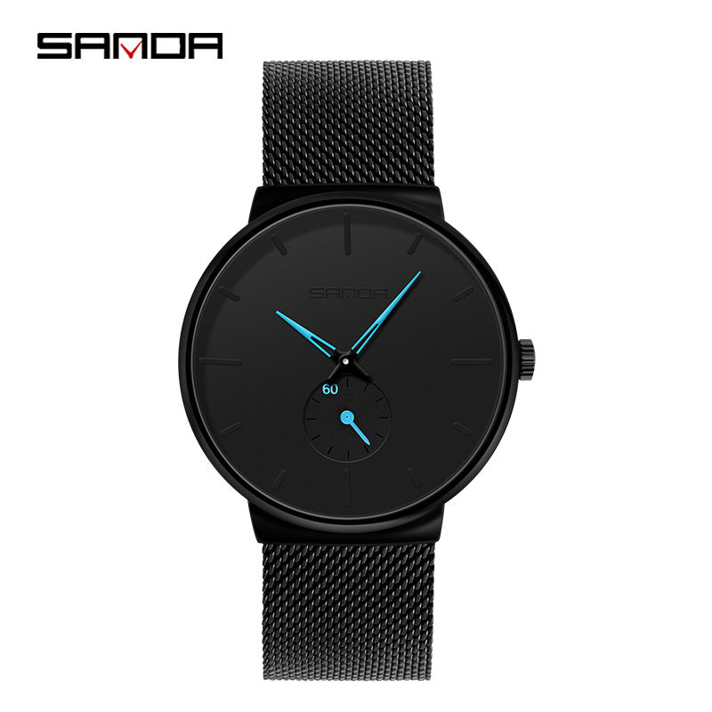 SANDA Men’s Sports Quartz Watch – 30M Waterproof Mesh Strap Fashion Analog Watch