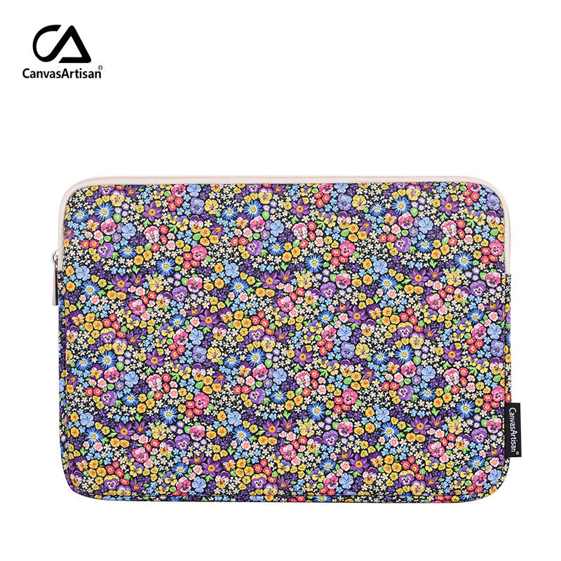 Multicolor Floral Laptop Sleeve – Waterproof Polyester Case for 11"–15" Devices