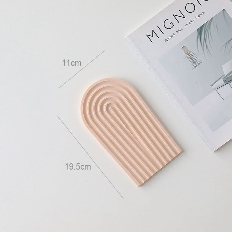 Nordic 3D Plaster Round Tray - Wave Pattern, Photo Props & Decoration