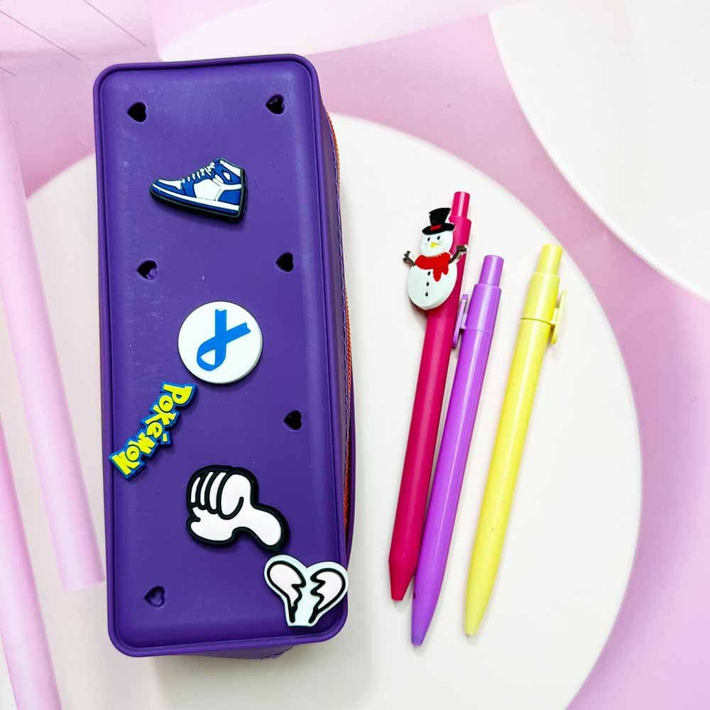 Silicone Cartoon Pencil Case, Large Capacity