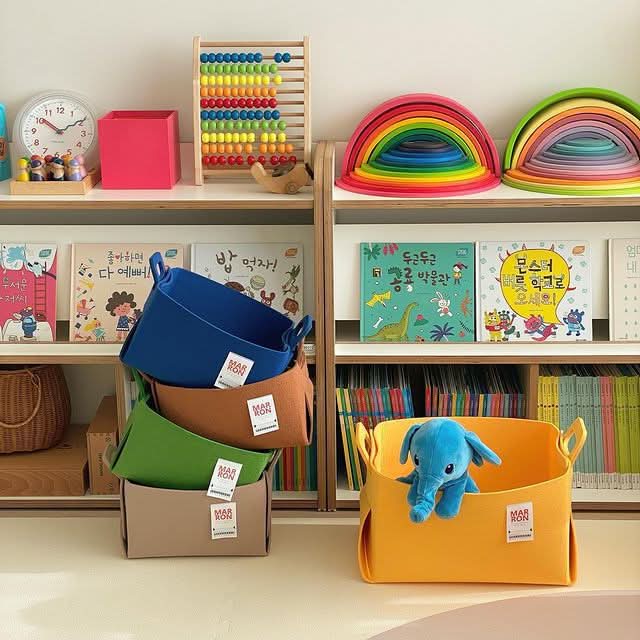 Foldable Felt Storage Basket – Kids’ Toy Organizer