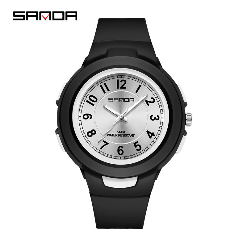 Sanda Waterproof Quartz Watch – Casual Unisex Outdoor Watch with 24-Hour Display