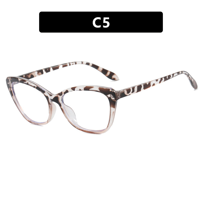 Cat-Eye Anti-Blue Light Glasses for Women – Contrast Color Butterfly Frame, Flat Lens
