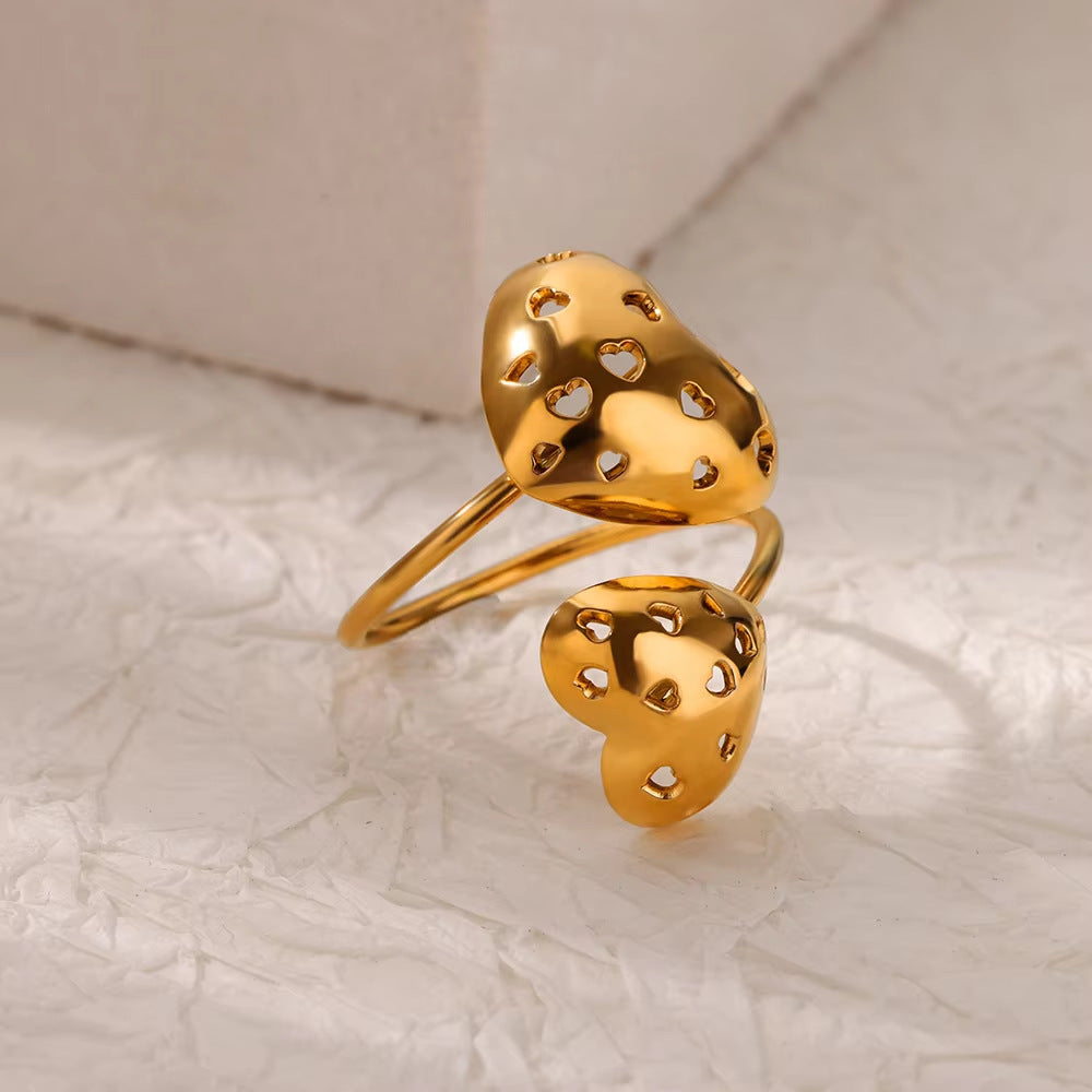 Adjustable Gold Stainless Steel Rings Set – Elegant Minimalist Combo (Set of 9)