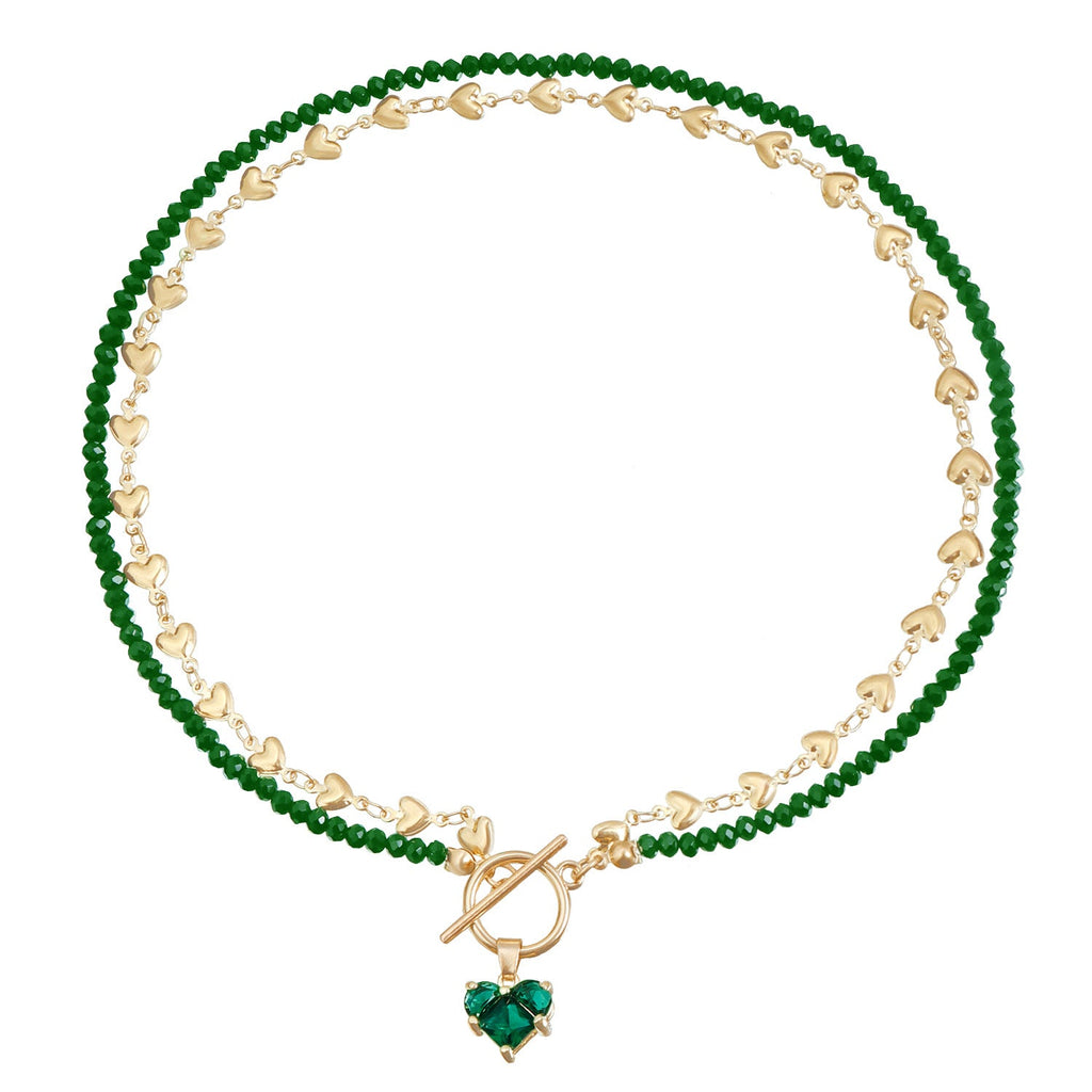 Zircon Heart Pendant Necklace for Women – Diamond-Inspired Clavicle Chain