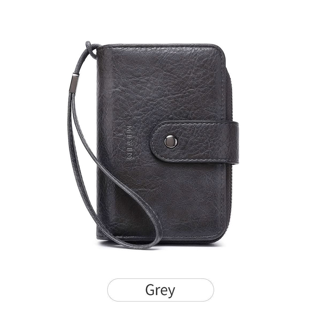 Women's RFID Blocking PU Leather Tri-Fold Wallet – Zipper Coin Purse
