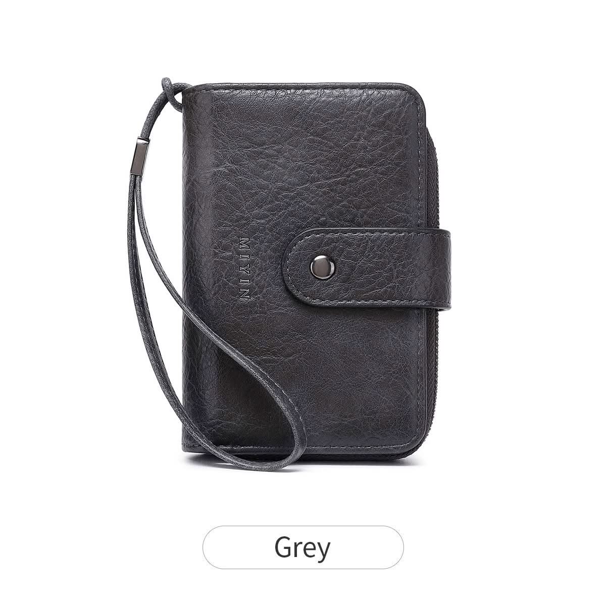 Women's RFID Blocking PU Leather Tri-Fold Wallet – Zipper Coin Purse