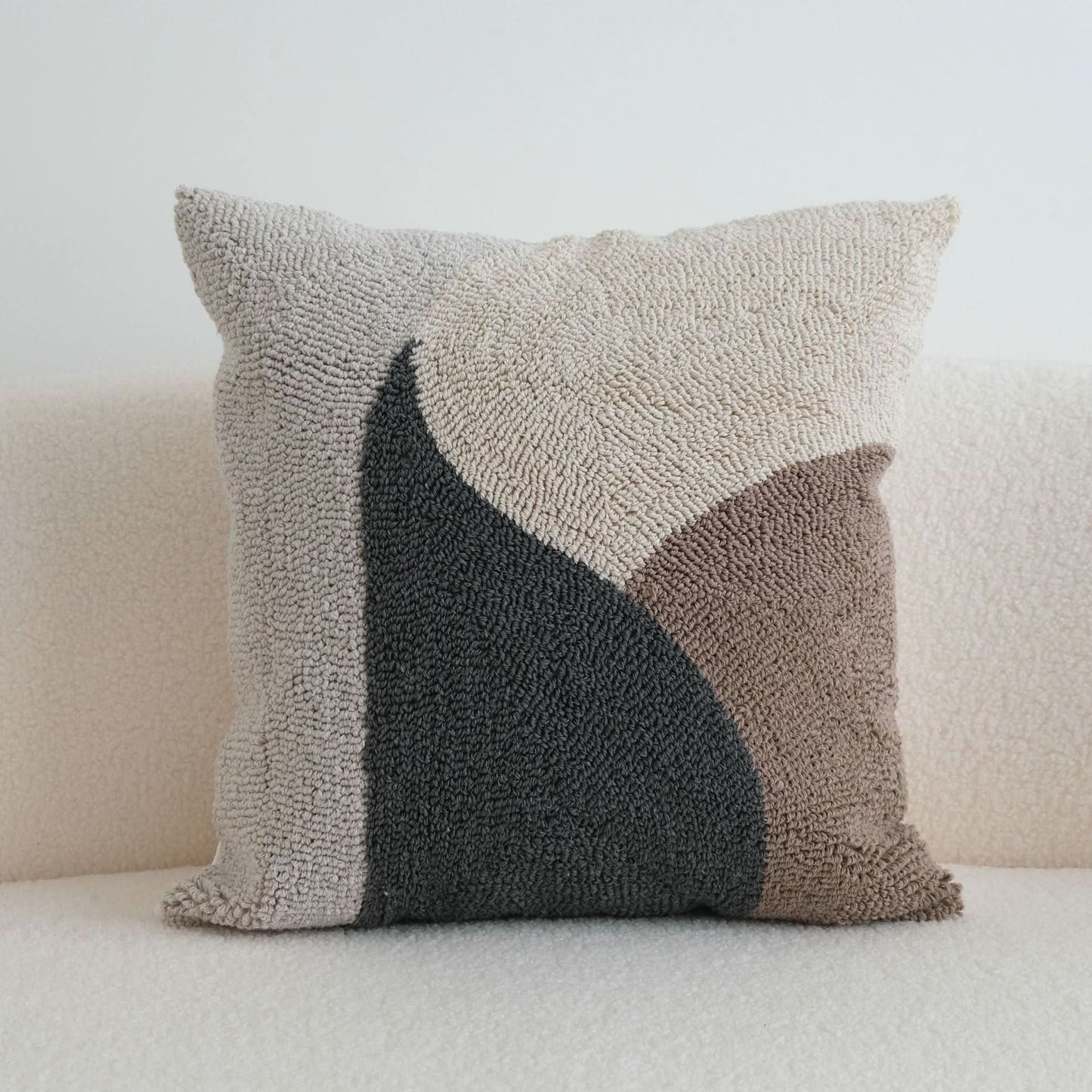 Loop Velvet Pillow - Simple Modern Geometric Contrast Color Waist Cushion