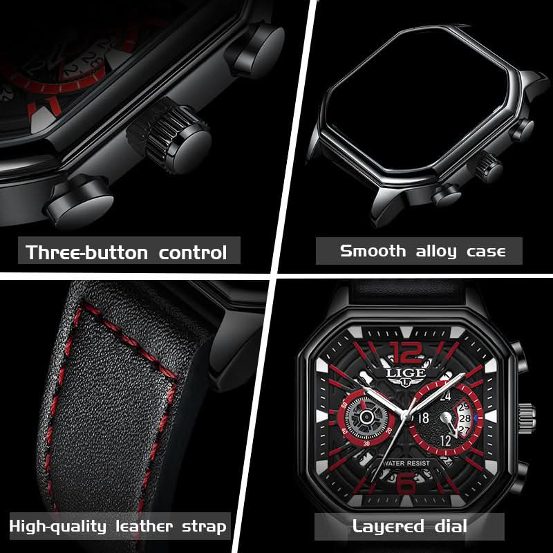 Octagonal Sports Watch for Men – Multi-Function Quartz Watch
