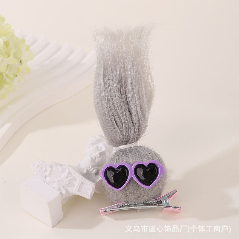 Plush Cute Doll Hair Clips – Handmade Dopamine Duckbill Clips for Girls (Pack of 8)