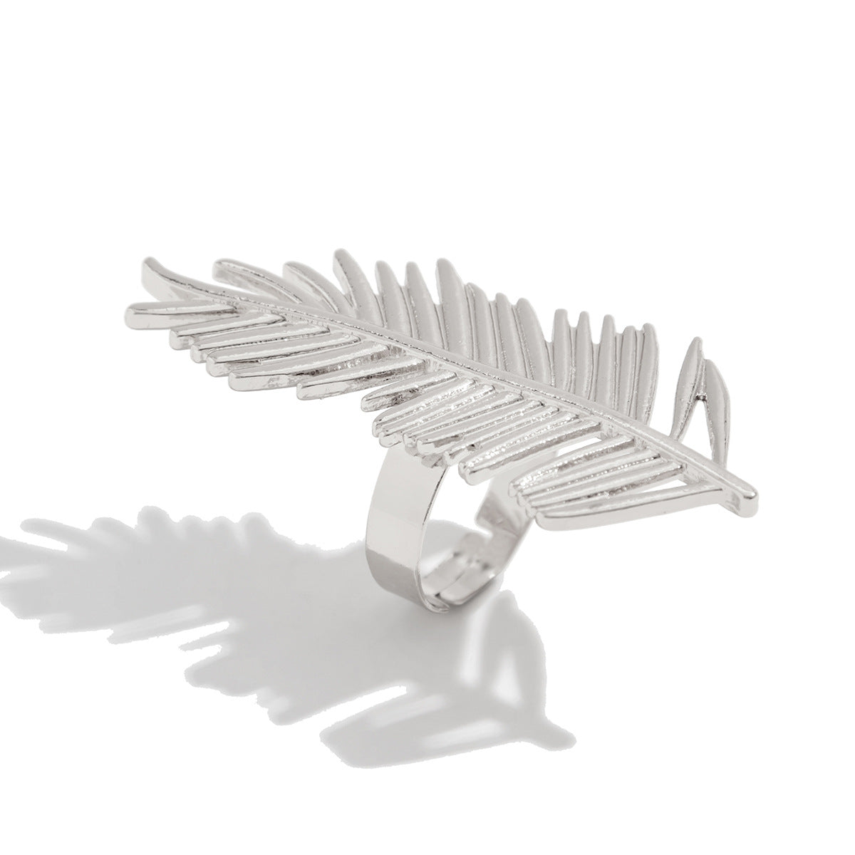 Vintage Feather Pearl Ring – Retro Geometric Alloy Statement Jewelry for Women
