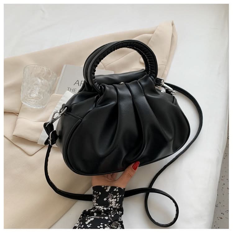 Retro Pleated Cloud Shoulder Bag for Women – Leather Handbag