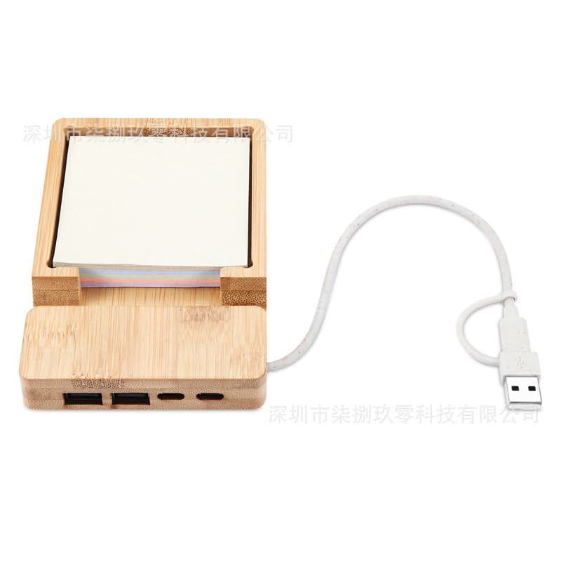 Bamboo Cable Organizer with Fast Charging