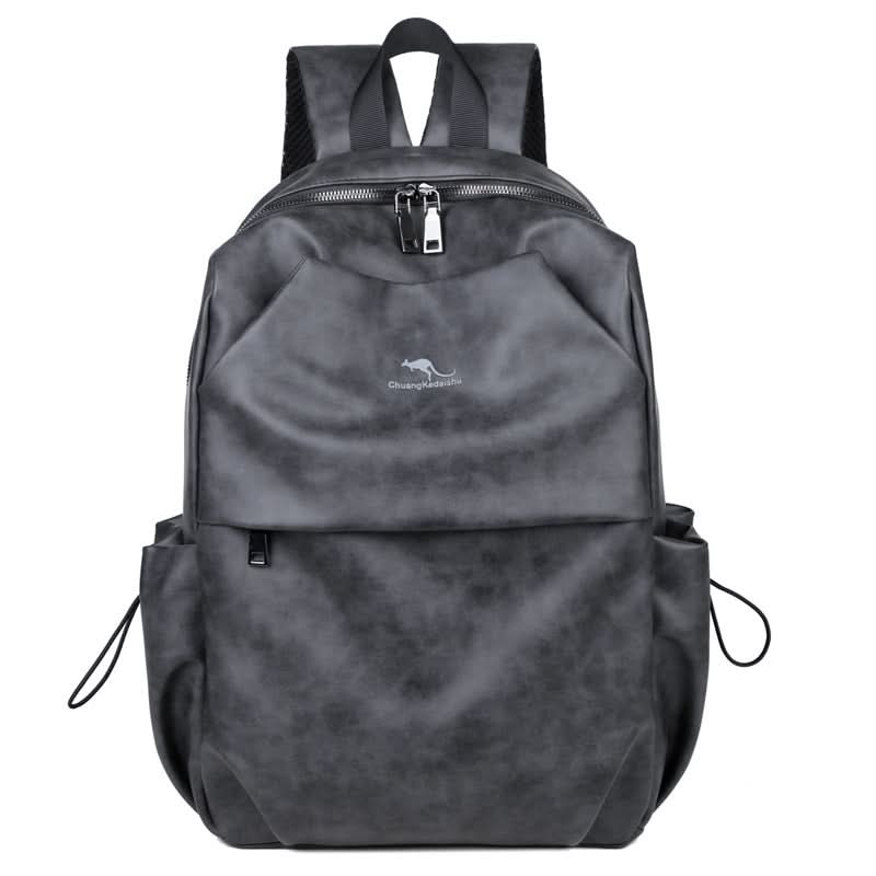 Men's PU Leather Campus Backpack – Travel & Laptop Bag, Retro Style