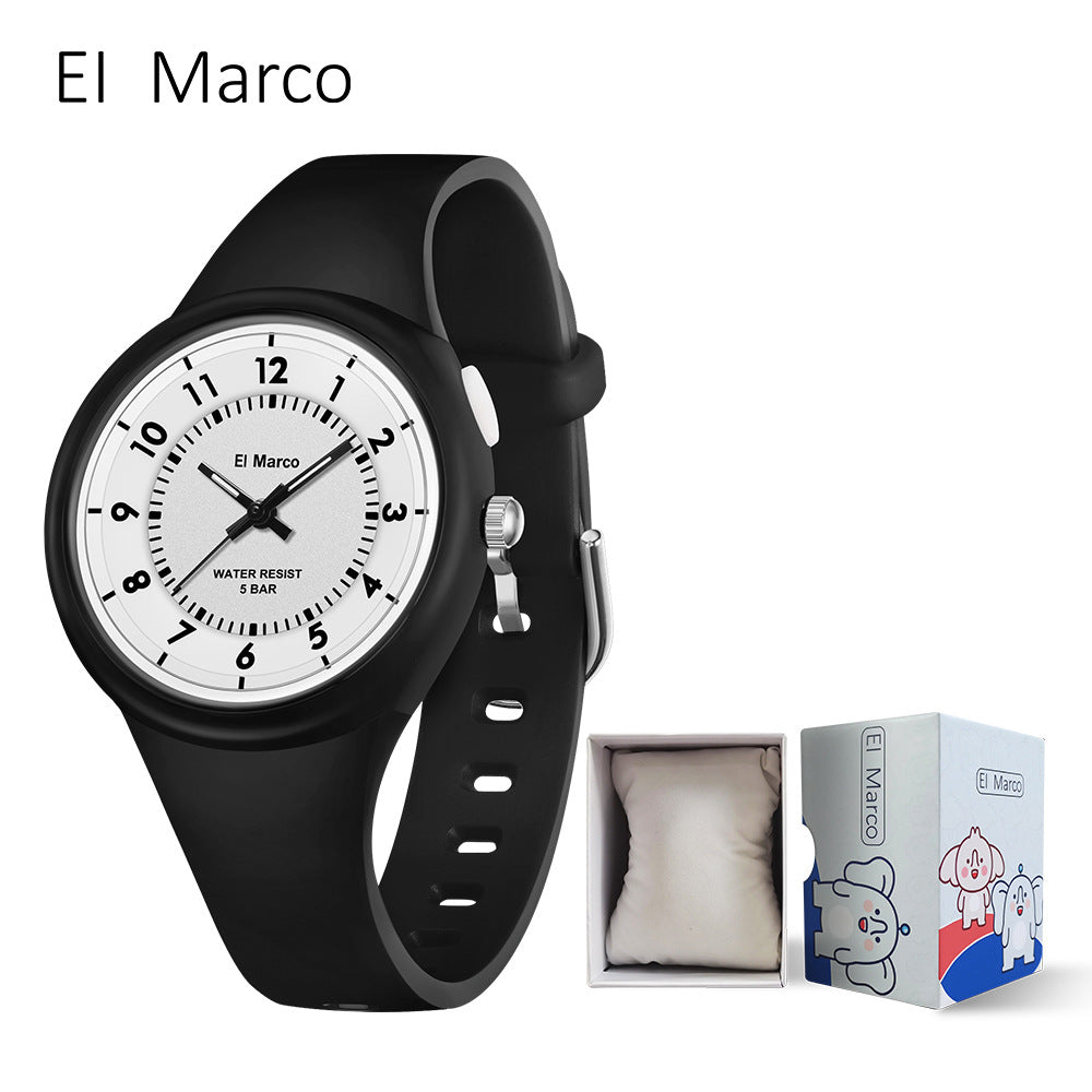 EL Marco Luminous Waterproof Quartz Watch – Kids Fashion Student Wristwatch
