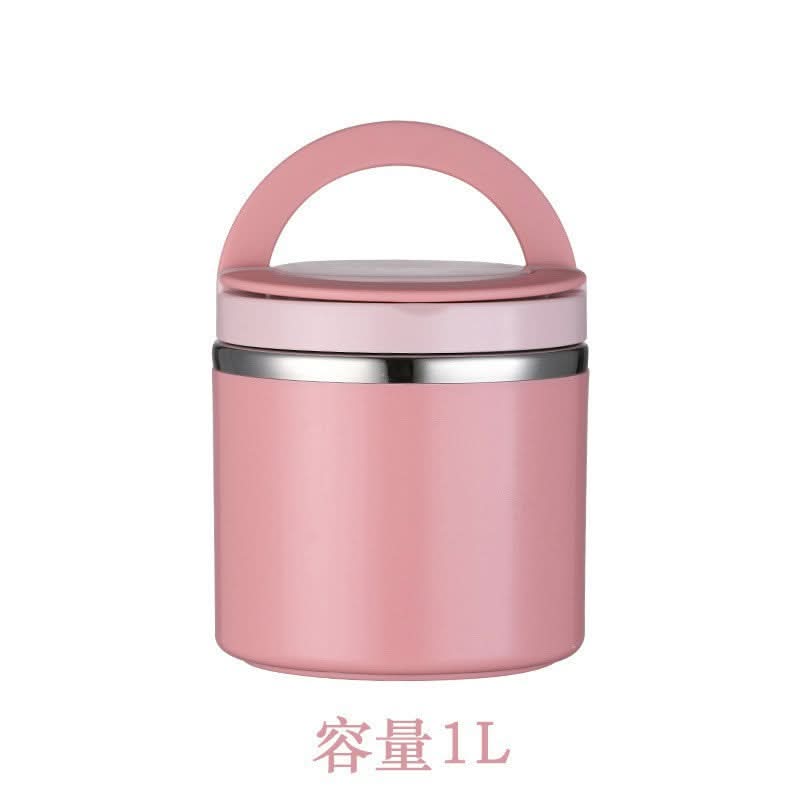 Insulated Stainless Steel Round Lunch Box – Thermal Food Container for Adults